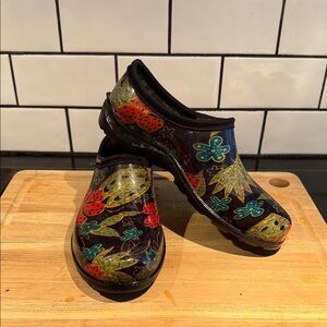 Sloggers Black and Multicolor Women's Gardening Clogs